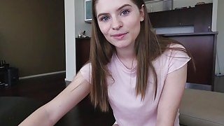 Step bro screwing Alice March on top of his cock